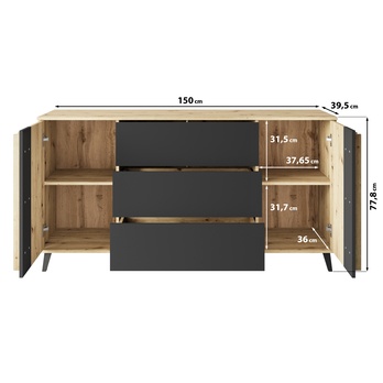 Komoda HELS dub artisan 4