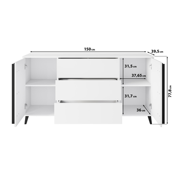 Komoda HELS biela matná 5