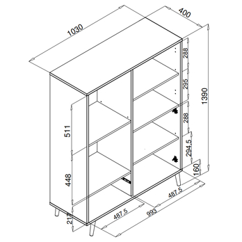 Regál HENDRICK 53 dub sonoma/viacfarebná 5