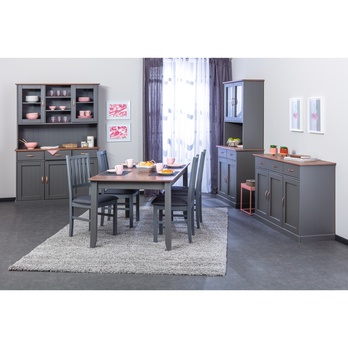 Jedálenský stôl HENRIETTA sivá/hnedá 1