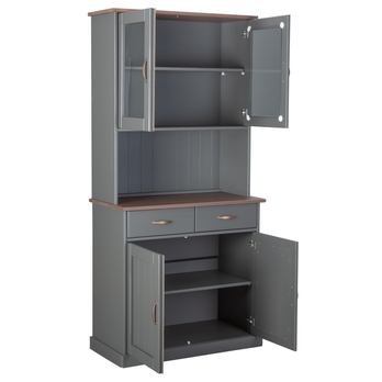 Komoda/vitrína HENRIETTA sivá/hnedá 2