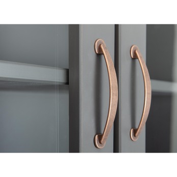 Komoda/vitrína HENRIETTA sivá/hnedá 4