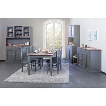 Komoda/vitrína HENRIETTA sivá/hnedá 1