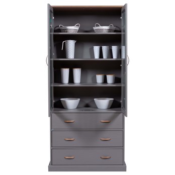 Vitrína HENRIETTA sivá/hnedá 5