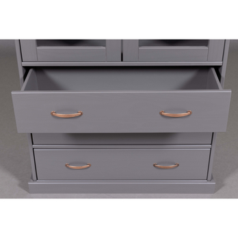 Vitrína HENRIETTA sivá/hnedá 9