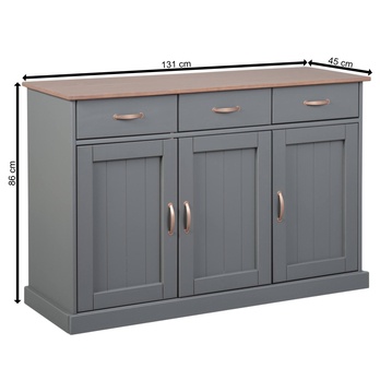 Komoda HENRIETTA sivá/hnedá 7