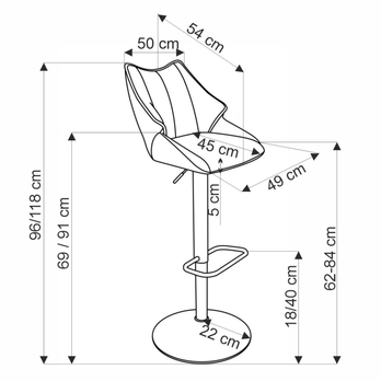 Barová stolička HG-122 sivá 9