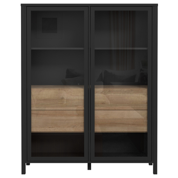 Vitrína HIGH ROCK 7 čierna/dub riviéra 3