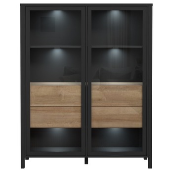 Vitrína HIGH ROCK 7 čierna/dub riviéra 4