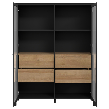 Vitrína HIGH ROCK 7 čierna/dub riviéra 5