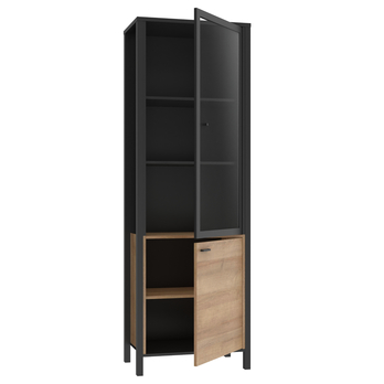 Vitrína HIGH ROCK 8 čierna/dub riviéra 2