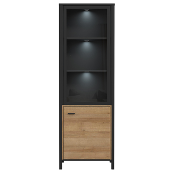 Vitrína HIGH ROCK 8 čierna/dub riviéra 3