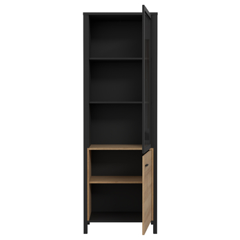 Vitrína HIGH ROCK 8 čierna/dub riviéra 5