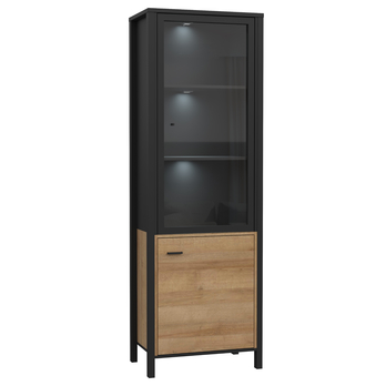 Vitrína HIGH ROCK 8 čierna/dub riviéra 6