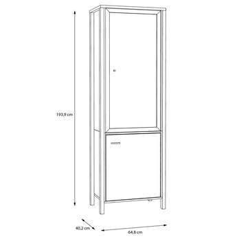 Vitrína HIGH ROCK 8 čierna/dub riviéra 9