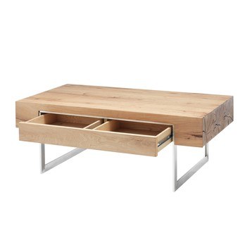 Konferenčný stolík HINCKLEY dub/nehrdzavejúca oceľ 2