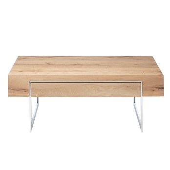 Konferenčný stolík HINCKLEY dub/nehrdzavejúca oceľ 3