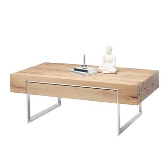 Konferenčný stolík HINCKLEY dub/nehrdzavejúca oceľ 5