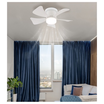 Stropné LED svietidlo s ventilátorom HINES biela 1