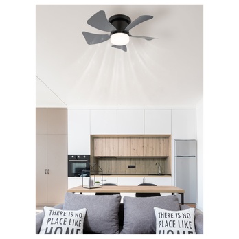 Stropné LED svietidlo s ventilátorom HINES sivá/čierna 1