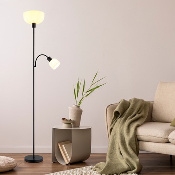 Stojacia lampa HINTON čierna/biela 1