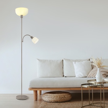 Stojacia lampa HINTON piesková/biela 1