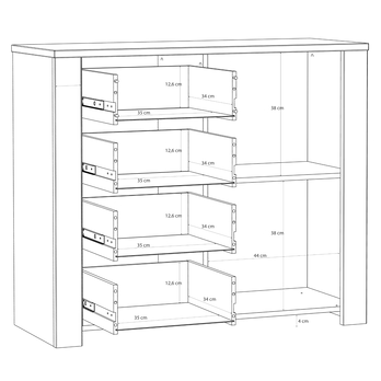 Komoda HOBLO dub riviera/dub cabezone, šírka 102 cm 5