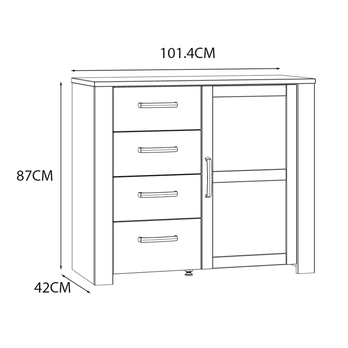 Komoda HOBLO dub riviera/smrekovec, šírka 102 cm 5