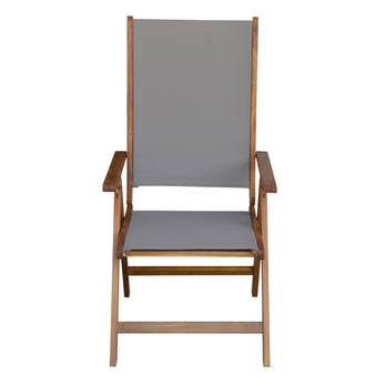 Záhradná stolička HOLSTEIN teak/sivá 1