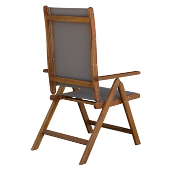 Záhradná stolička HOLSTEIN teak/sivá 2