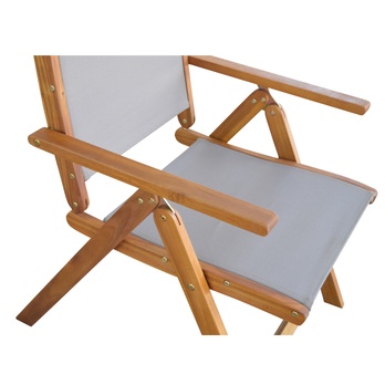 Záhradná stolička HOLSTEIN teak/sivá 4