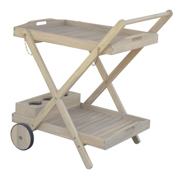 Servírovací vozík HOLSTEIN svetlý teak 2