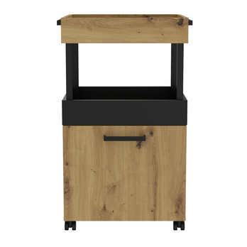 Bar na kolieskach HOME BAR I dub artisan/matná čierna 2