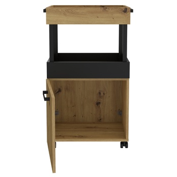 Bar na kolieskach HOME BAR I dub artisan/matná čierna 3