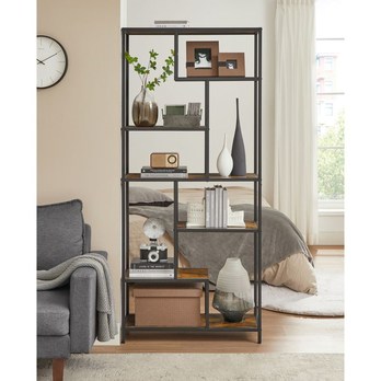 Regál/knižnica HOME hnedá/čierna 1