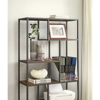 Regál/knižnica HOME hnedá/čierna 2