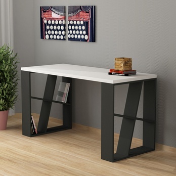 Písací stôl HONEY biela/antracitová 1