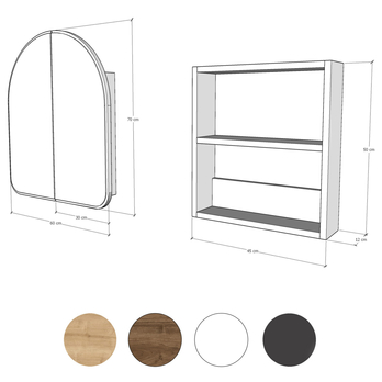 Zrkadlová skrinka HOPE prírodná 7