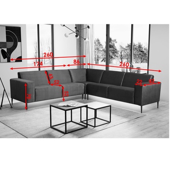 Sedacia súprava HORIZON L svetlohnedá 4