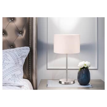 Stolní lampa HOTEL biela/nikel, priemer 20 cm 1