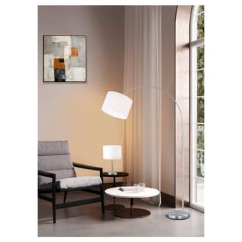 Stolní lampa HOTEL biela/nikel, priemer 20 cm 2
