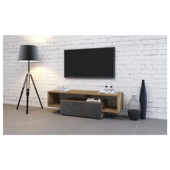 TV komoda HUBERTUS dub wotan/sivý betón 1