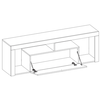 TV stolík HUGO  dub wotan/biela lesklá, 160 cm 2