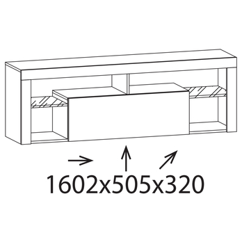 TV stolík HUGO  dub wotan/biela lesklá, 160 cm 3