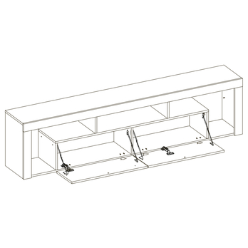 TV stolík HUGO dub wotan/biela lesklá, šírka 200 cm 2