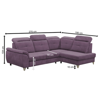 Sedacia súprava IBIZA III pravá, fialová 4