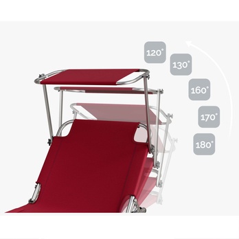 Záhradné ležadlo IBIZA rubínová 2