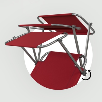 Záhradné ležadlo IBIZA rubínová 3