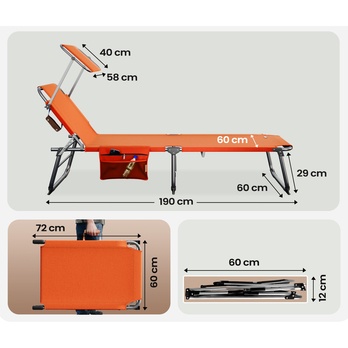 Záhradné ležadlo IBIZA oranžová 8