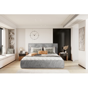 Posteľ s roštom ICOL svetlosivá, 180x200 cm 3